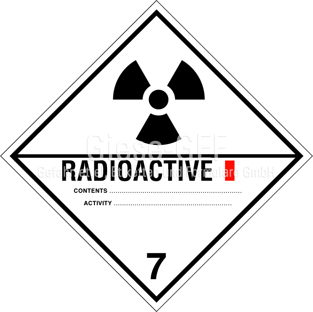 Nr. 7A Radioaktive Stoffe Kategorie I - Weiss