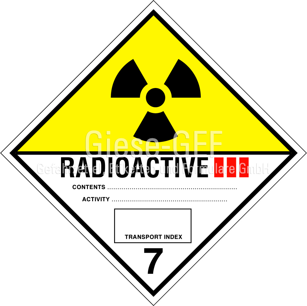 Nr. 7C Radioaktive Stoffe Kategorie III - GELB
