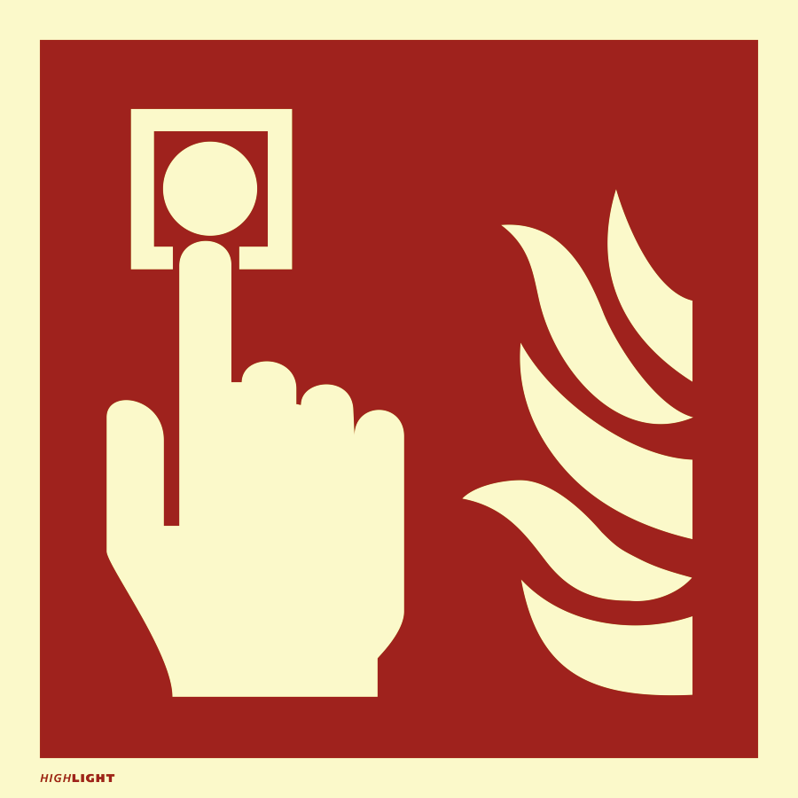 Brandmelder, Symbolschild, ISO 7010