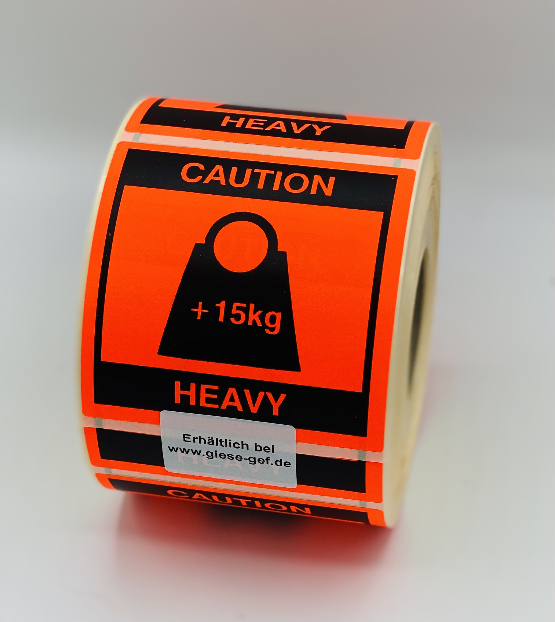 Versandetikett "Caution Heavy + 15kg"