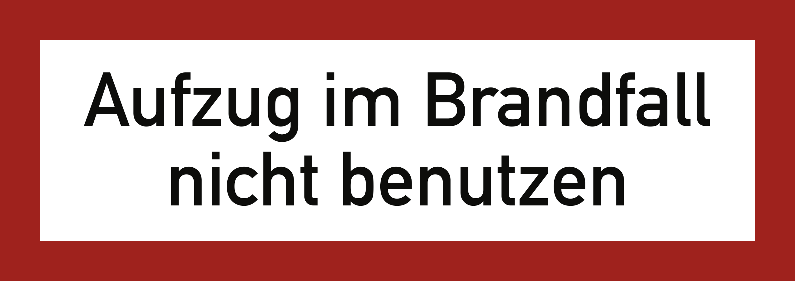 Aufzug im Brandfall nicht benutzen, Brandschutzzeichen, DIN 4066