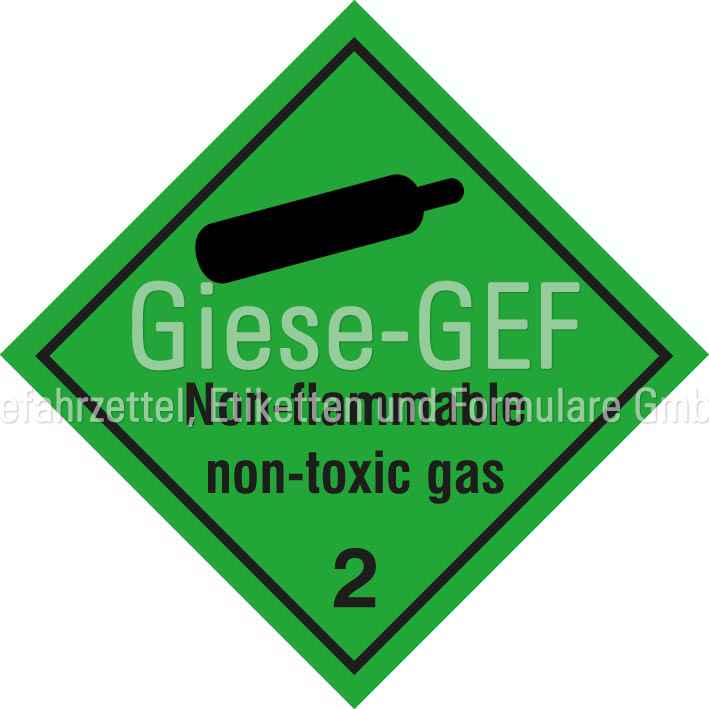 Gefahrgutetiketten Klasse 2.2 "NON-FLAMMABLE,NON-TOXIC GAS"