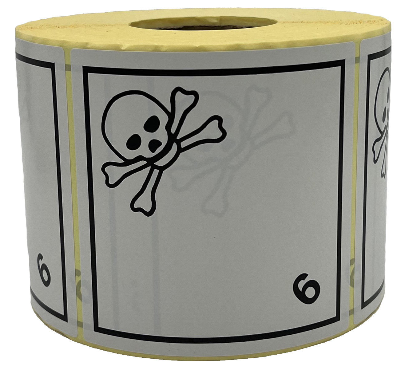 Gefahrgutetiketten Aufkleber Klasse 6.1, 100 x 100 mm, Haftpapier, 1.000 Stück pro Rolle,  Gefahrgutetiketten Aufkleber Klasse 6.1, 100 x 100 mm, Haftpapier, 1.000 Stück pro Rolle,