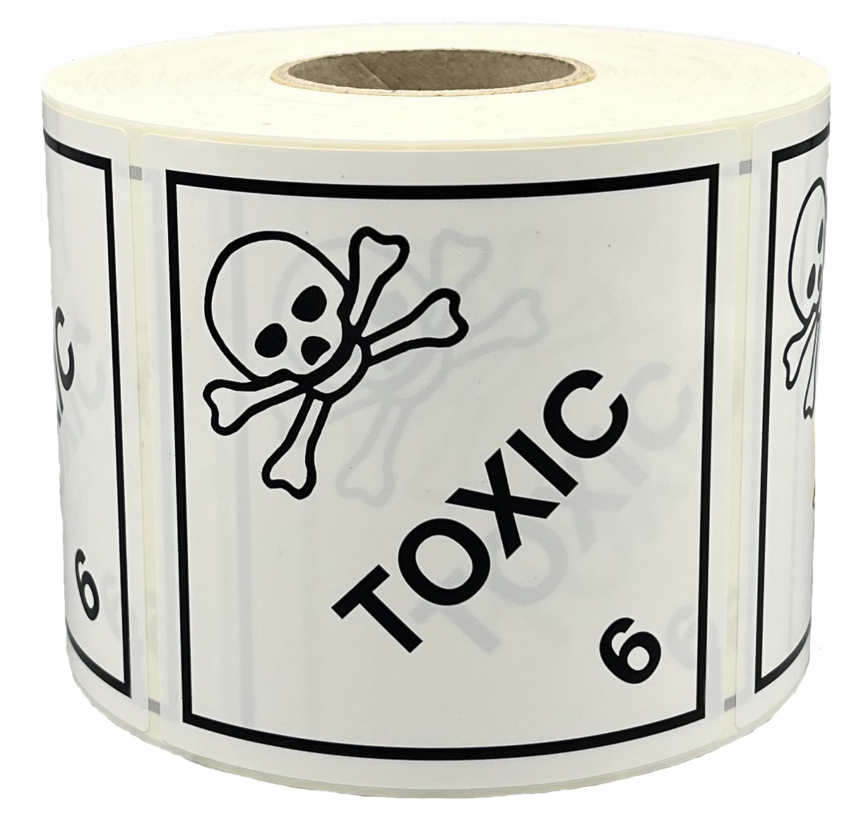 Gefahrgutetiketten Aufkleber Klasse 6.1, 100 x 100 mm, 1.000 Stück pro Rolle, Toxic