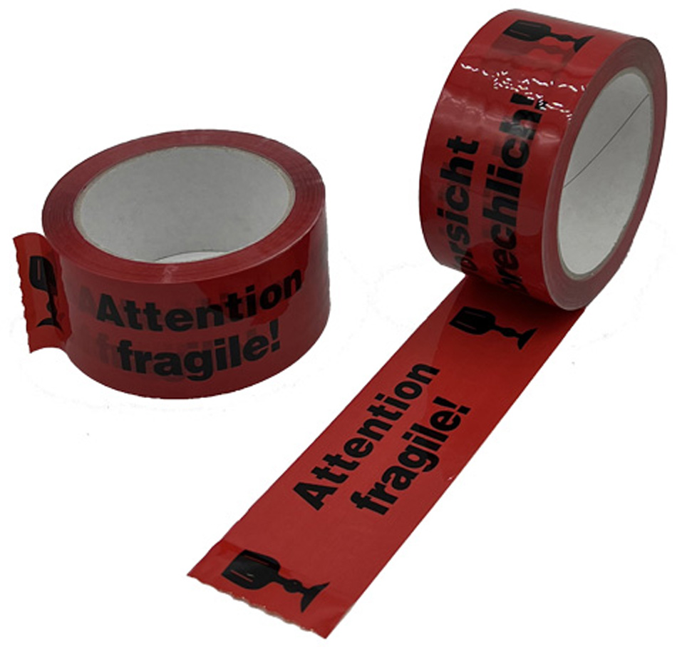 Warndruckklebeband Vorsicht zerbrechlich 50mm x 66m Warndruckklebeband Vorsicht zerbrechlich 50mm x 66m