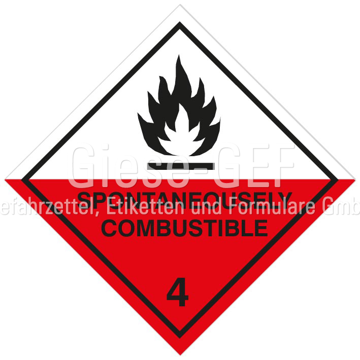 421-10-0 Gefahrgutetiketten Klasse 4.2 "Spontaneously Combustible"
