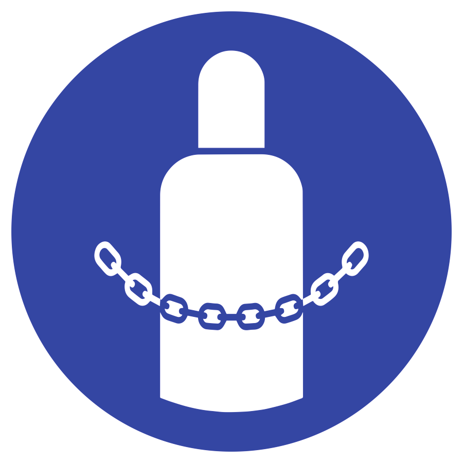 Gasflaschen sichern, Symbolschild, ISO 7010