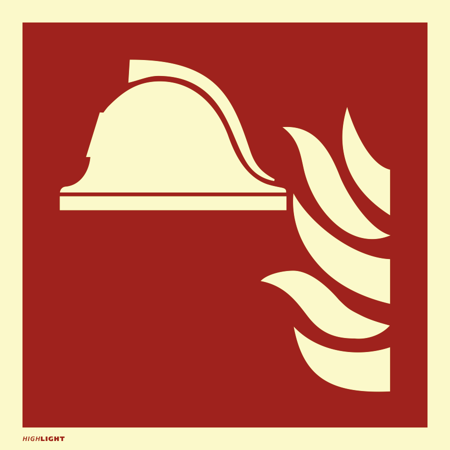 Mittel und Geräte zur Brandbekämpfung, Symbolschild, ISO 7010