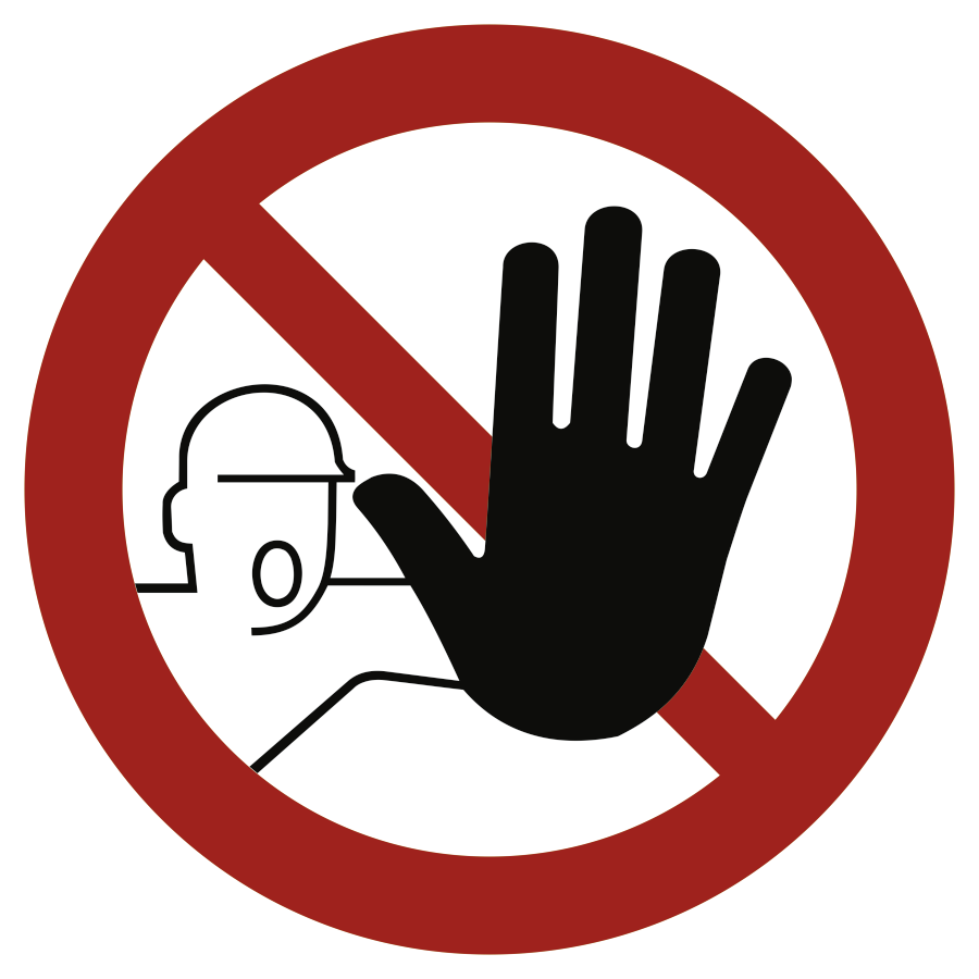 Zutritt für Unbefugte verboten, Symbolschild, DIN 4844-2
