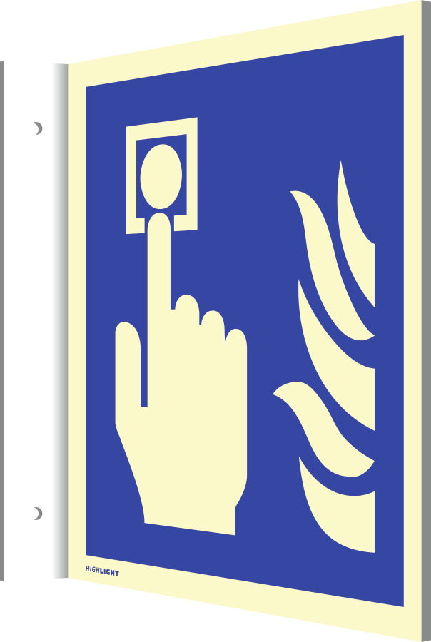 Fahnenschild Hausalarm (Brandmelder-Flamme), Symbolschild