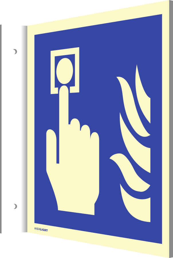 Fahnenschild Hausalarm (Brandmelder-Flamme), Symbolschild Fahnenschild Hausalarm (Brandmelder-Flamme), Symbolschild
