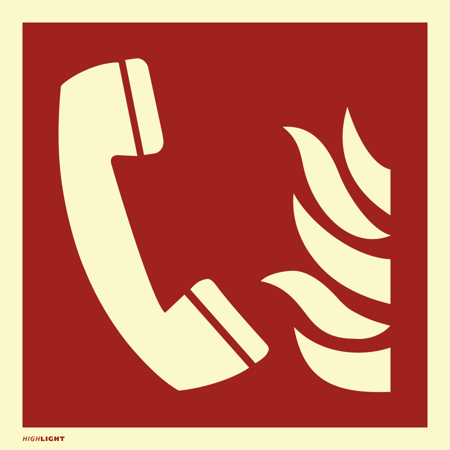 Brandmeldetelefon, Symbolschild, ISO 7010