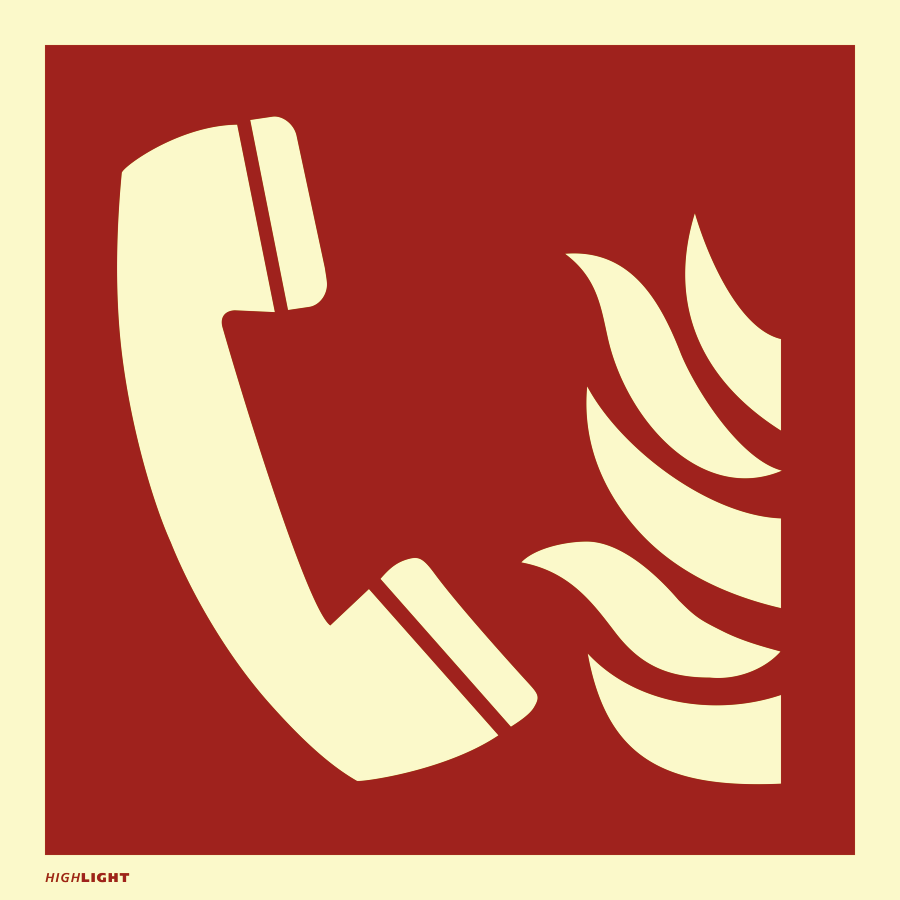 Brandmeldetelefon, Symbolschild, ISO 7010 Brandmeldetelefon, Symbolschild, ISO 7010