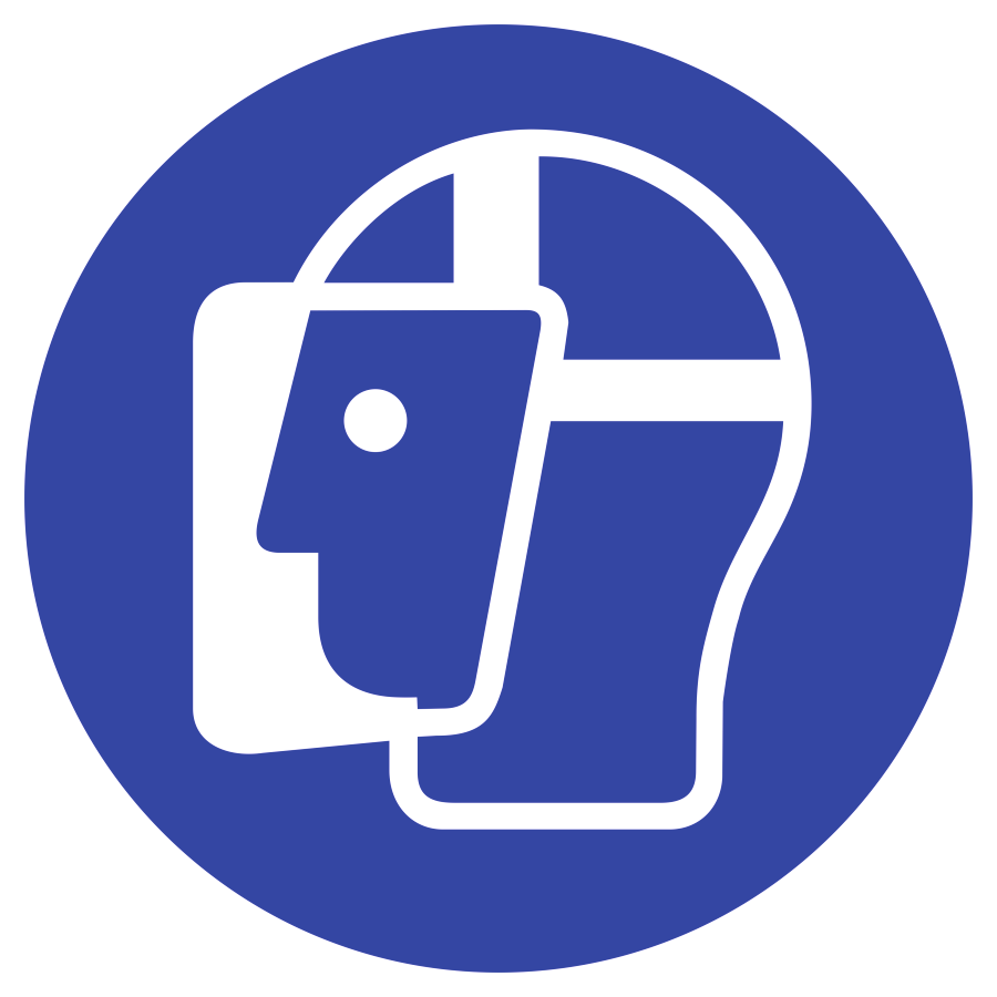 Gesichtsschutz benutzen, Symbolschild, ISO 7010