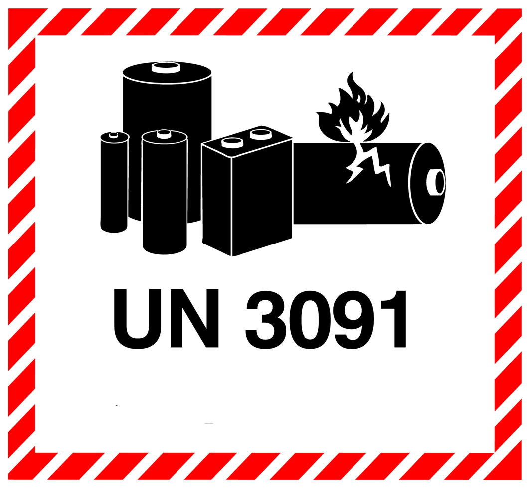 Etiketten Lithium Metal Battery UN 3091 gem. ADR 2023