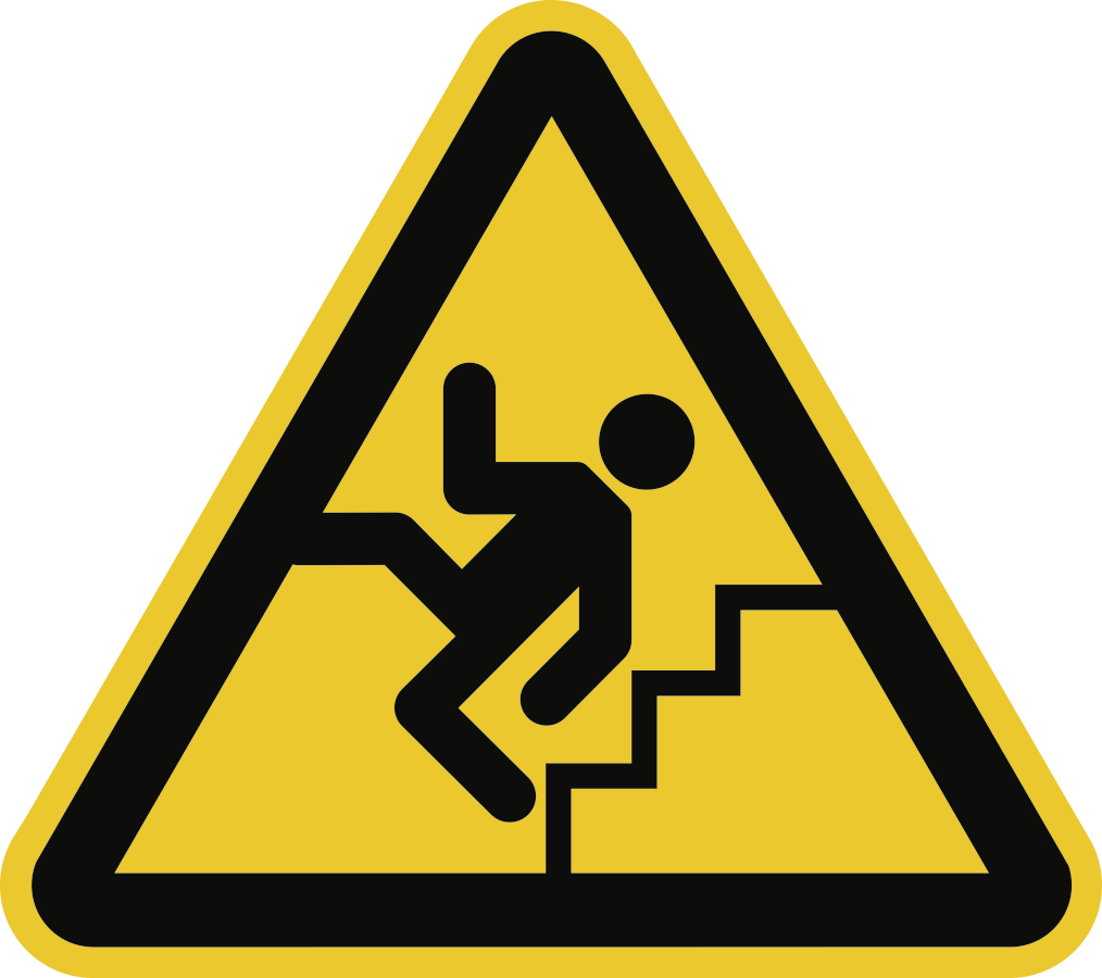 Warnung vor Treppe, Symbolschild