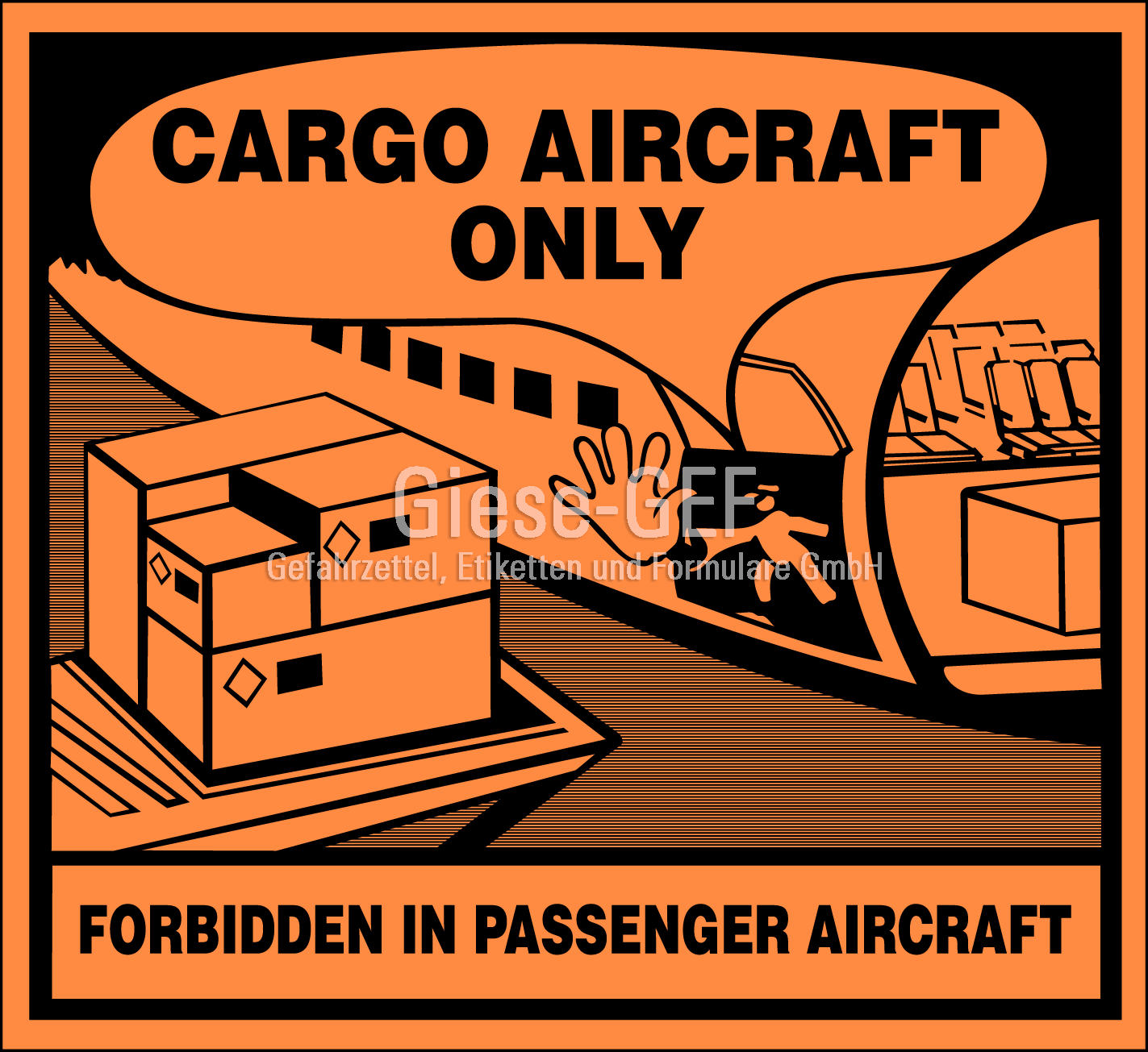 Etiketten Cargo Aircraft only
