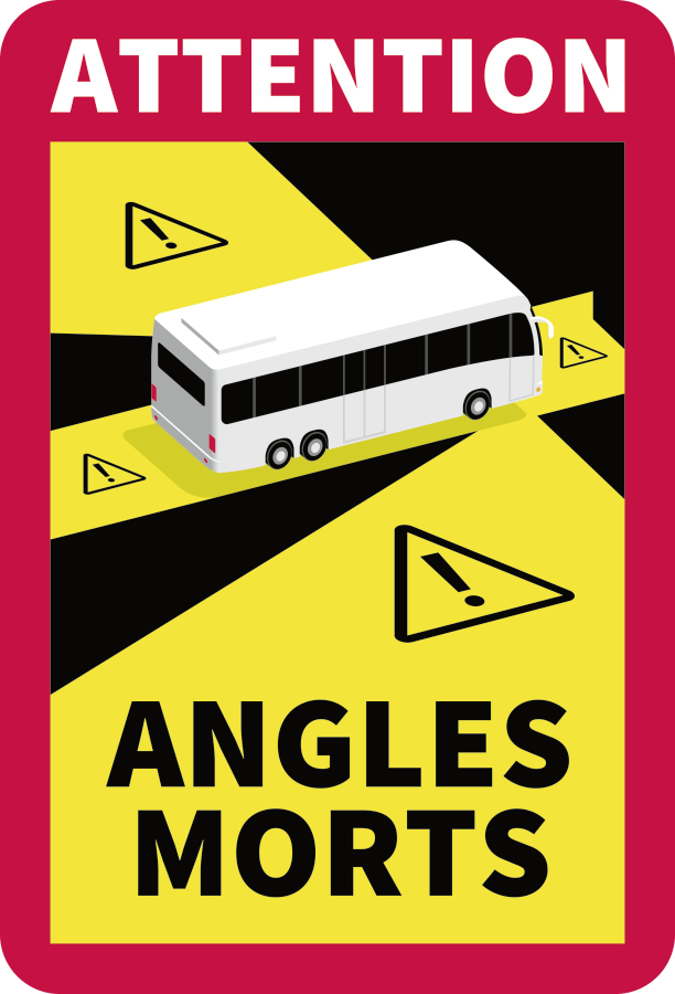 Aufkleber "ANGLES MORTS" Symbol BUS Aufkleber "ANGLES MORTS" Symbol BUS