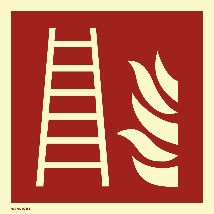 Feuerleiter, Brandschutzzeichen, ISO 7010