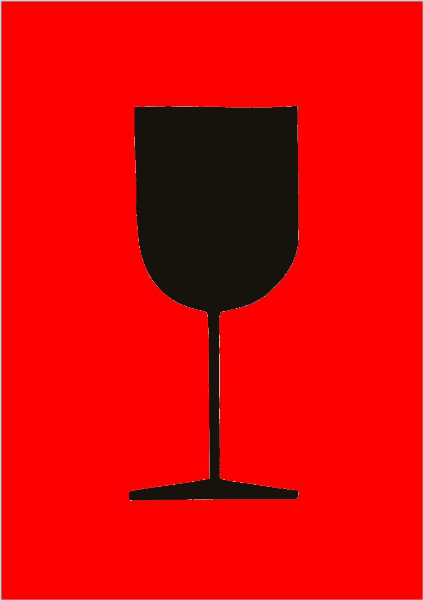 R12-07-0 Versandaufkleber Symbol "Zerbrechlich Oder Vorsichtig behandeln" (2-farbig)