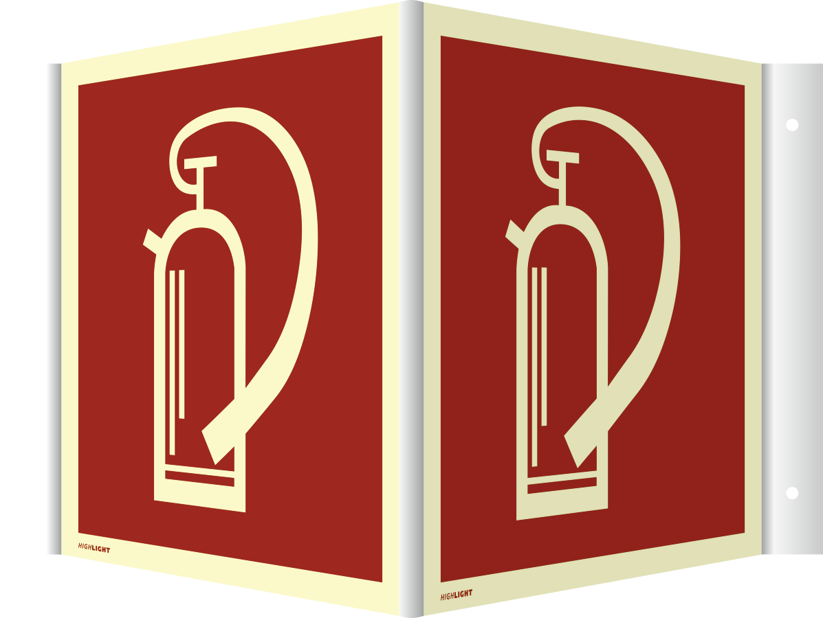 Winkelschild Feuerlöscher, Brandschutzzeichen, BGV A8