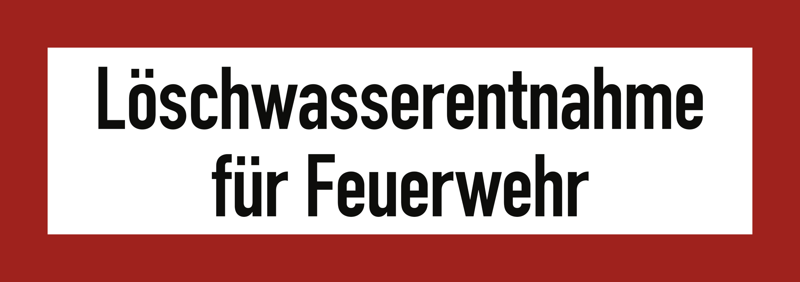 Löschwasserentnahme für Feuerwehr, Textschild, DIN 4066