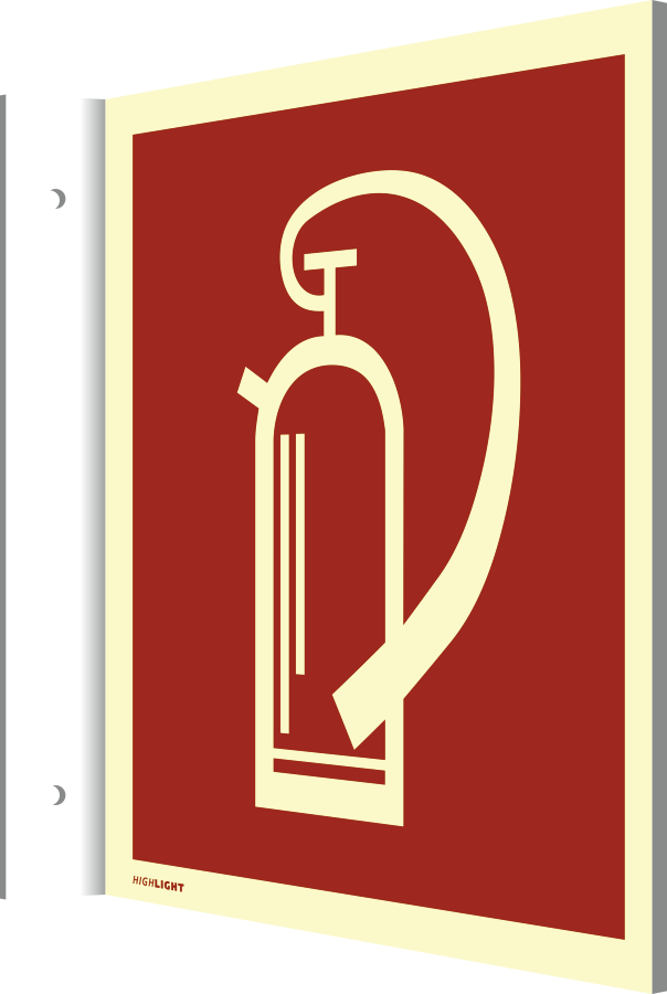 Fahnenschild Feuerlöscher, Symbolschild, BGV A8