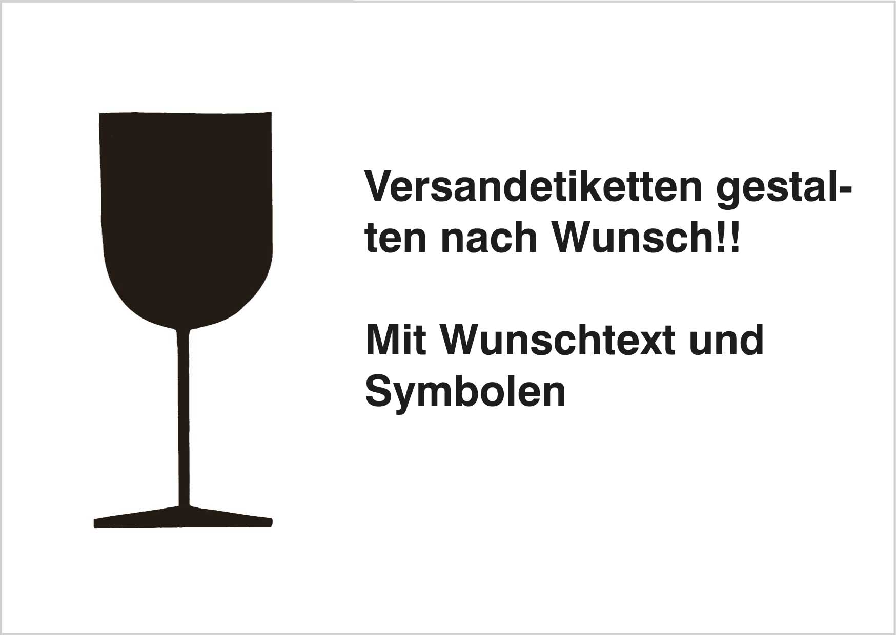 Wunschtext-weiss Versandetiketten nach Wunsch erstellen (1-farbig)