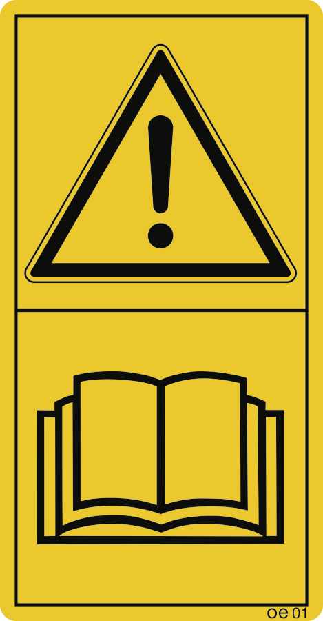Vor Inbetriebnahme die Betriebsanleitung...(Hochformat), Warnzeichen, ISO 11684