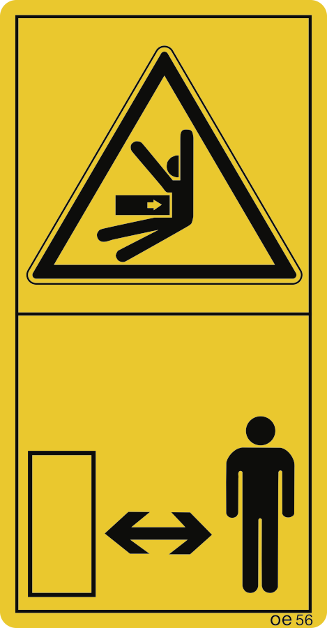 Ausreichend Sicherheitsabstand...(Hochformat), Symbolschild, ISO 11684