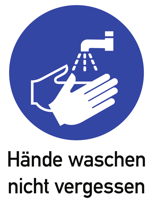 Hände waschen nicht vergessen (ISO 7010)