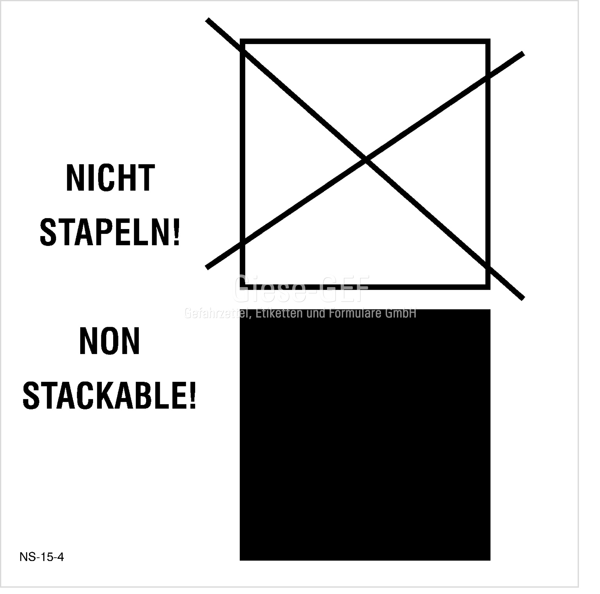 Symbol für IBC, die nicht gestapelt werden dürfen