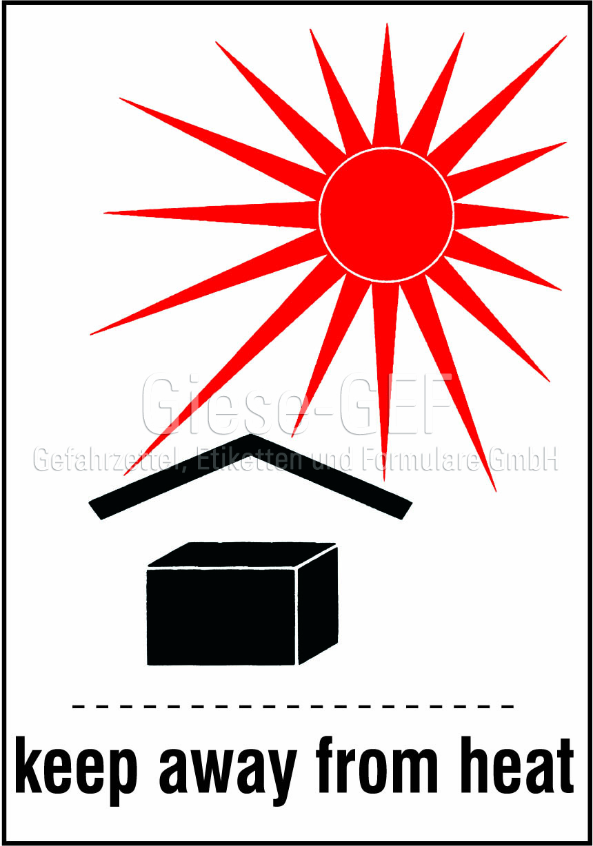 Keep-away-from-heat IATA-Aufkleber "keep away from heat" (vor Hitze schützen)