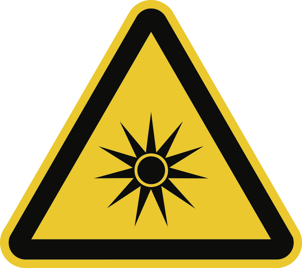 Warnung vor optischer Strahlung, Symbolschild, ISO 7010