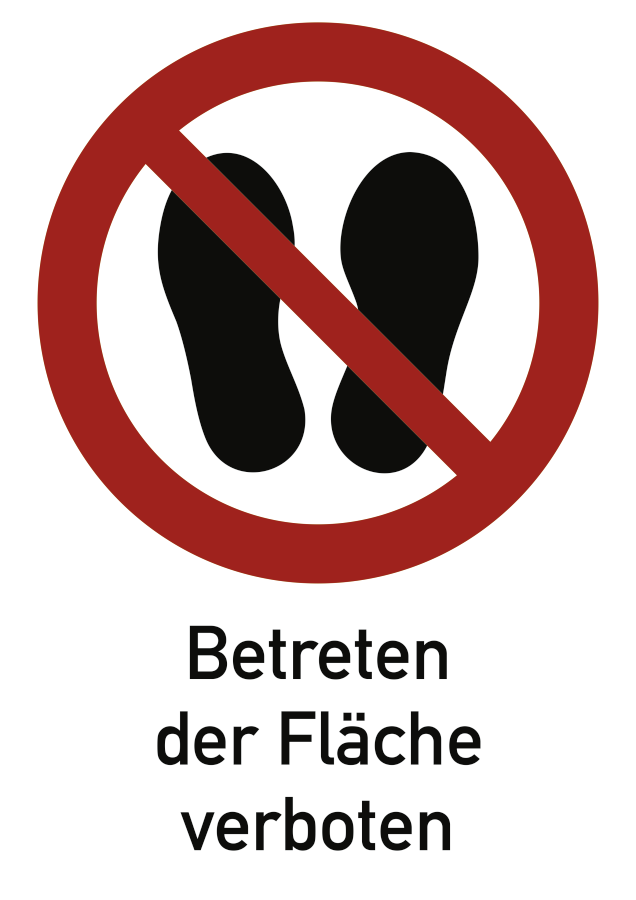 Betreten der Fläche verboten, Verbotszeichen, ISO 7010