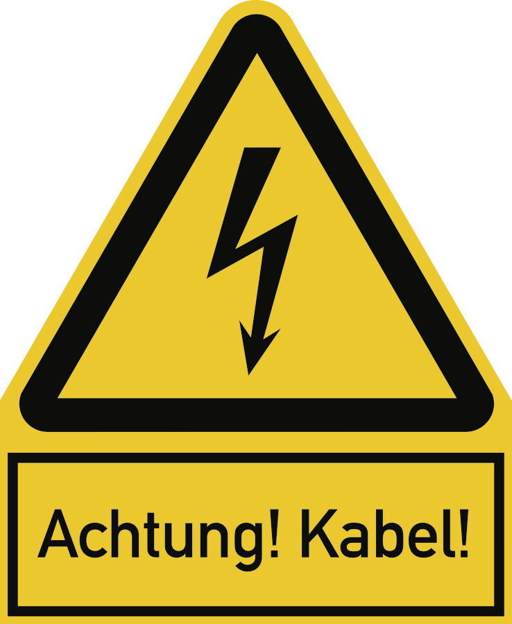Achtung! Kabel!, Kombischild, ISO 7010