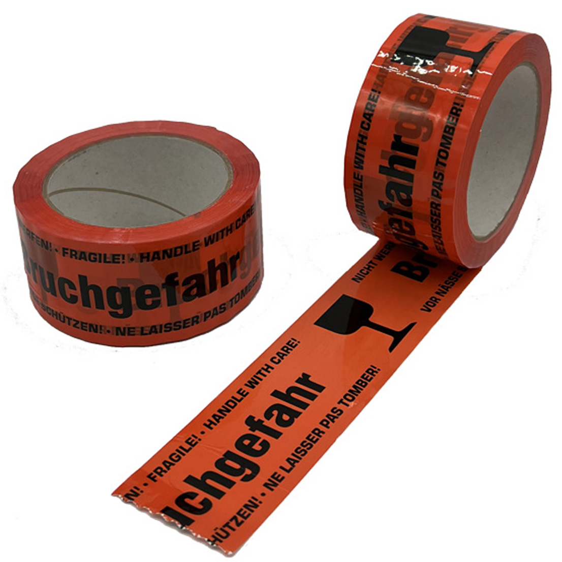 Warndruckklebeband Bruchgefahr 50mm x 66m Warndruckklebeband Bruchgefahr 50mm x 66m