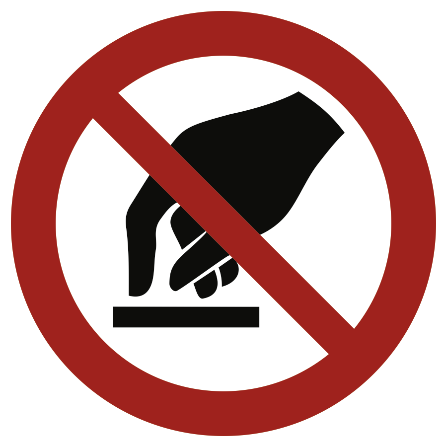 Berühren verboten, Symbolschild, ISO 7010