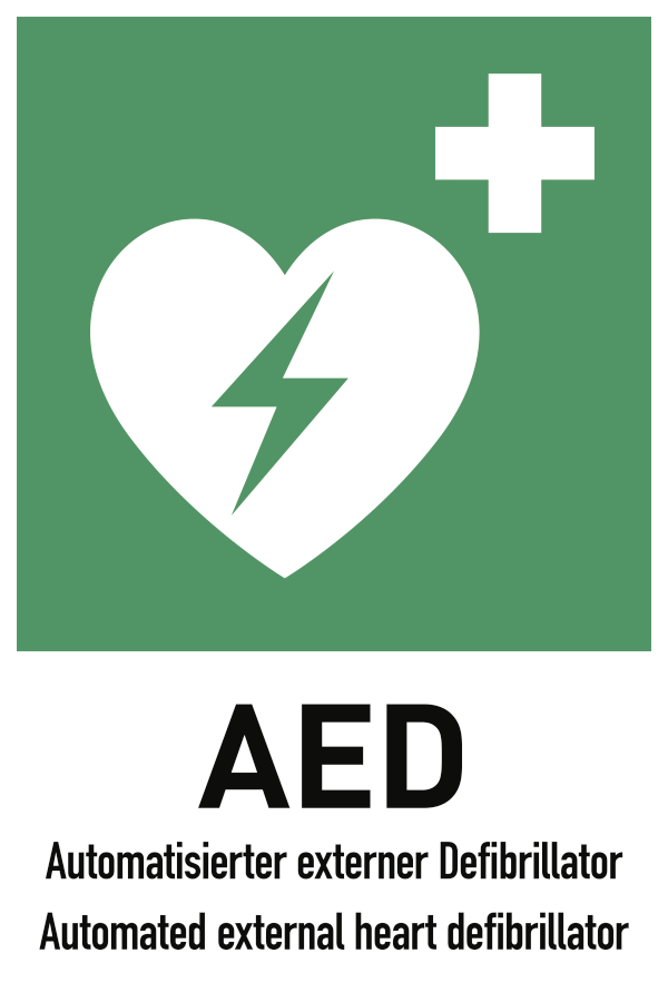 Automatisierter externer Defibrillator (AED), Kombischild