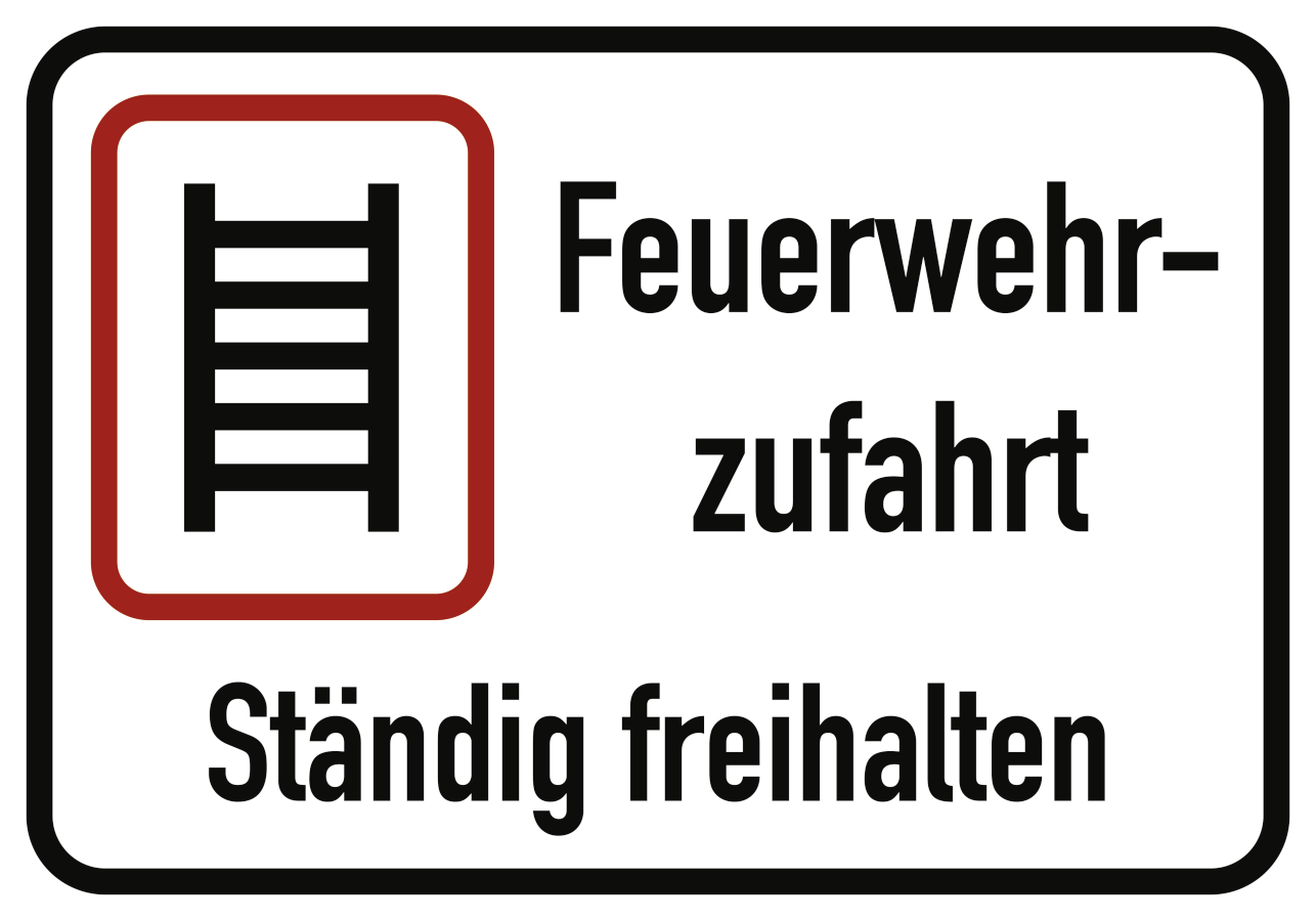 Feuerwehrzufahrt ständig freihalten (rechteckig), Notfallzeichen