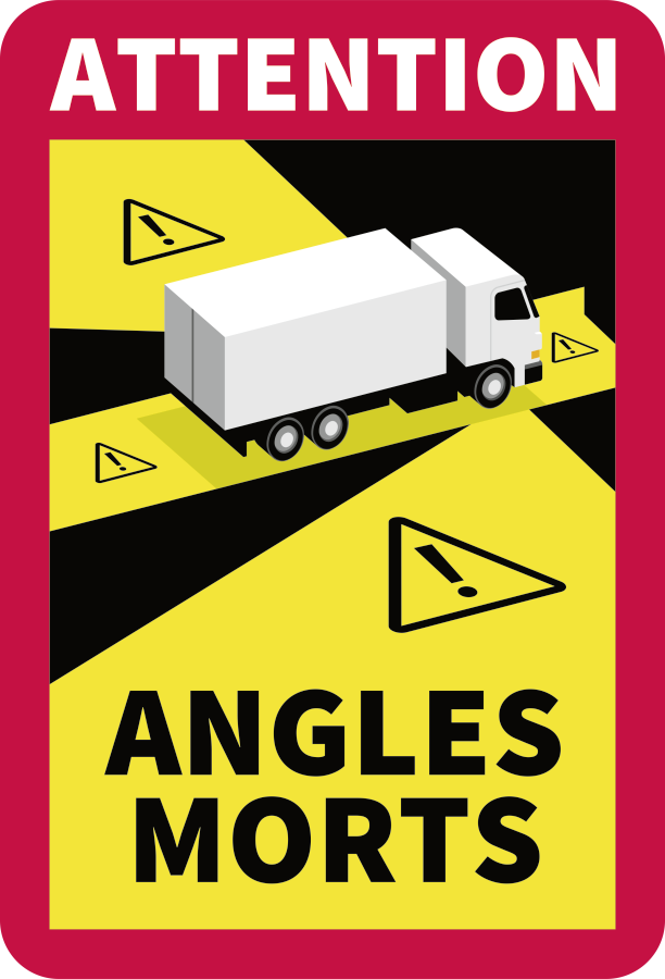 Aufkleber "ANGLES MORTS" Symbol LKW