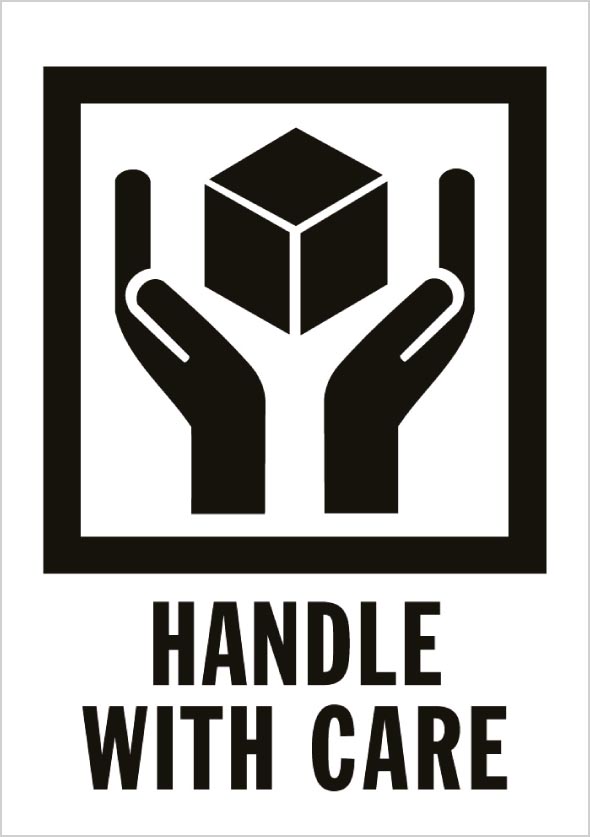 Versandetikett "Handle with Care"