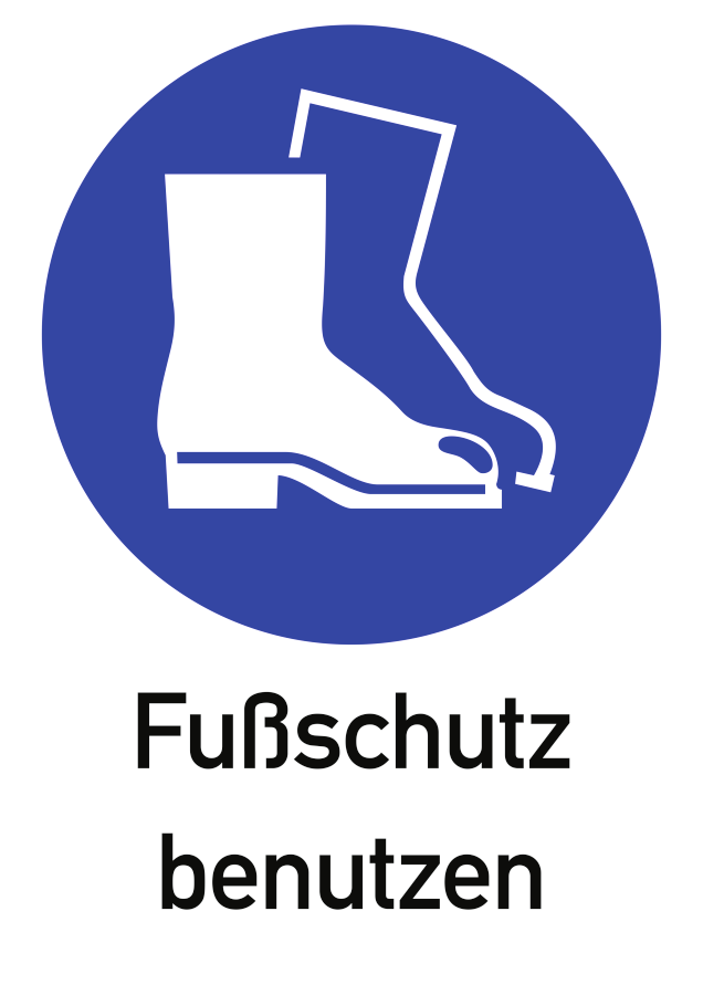 Fußschutz benutzen, Kombischild, ISO 7010