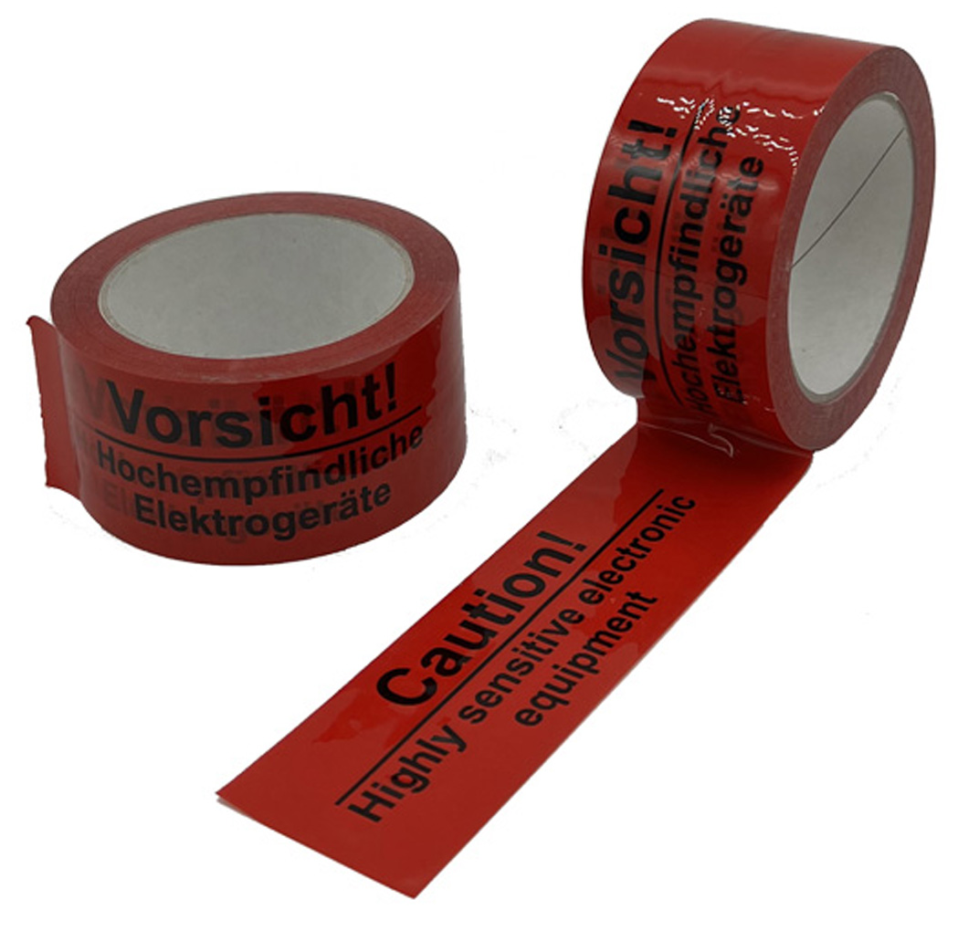 Warndruckklebeband Empfindliche Elektrogeräte 50mm x 66m Warndruckklebeband Empfindliche Elektrogeräte 50mm x 66m