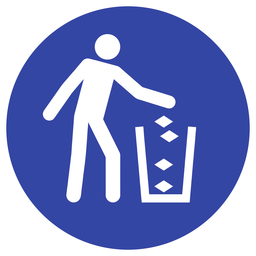 Abfallbehälter benutzen, Symbolschild, ISO 7010