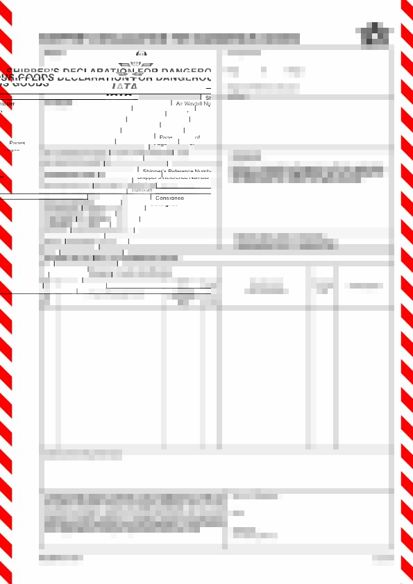 IATA Shipper´s Declaration for Dangerous Goods