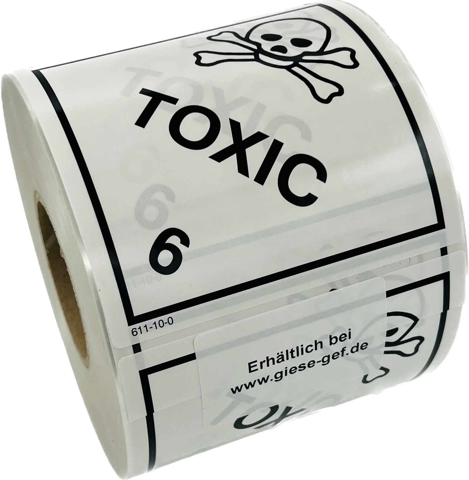 611-10-0-2b5jwbQ8QUYt2x Gefahrgutetiketten Klasse 6 mit Folienträger 10 x 10 cm