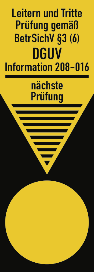 Leiter-Gebrauchsanweisung, Textschild, DGUV Information 208-016