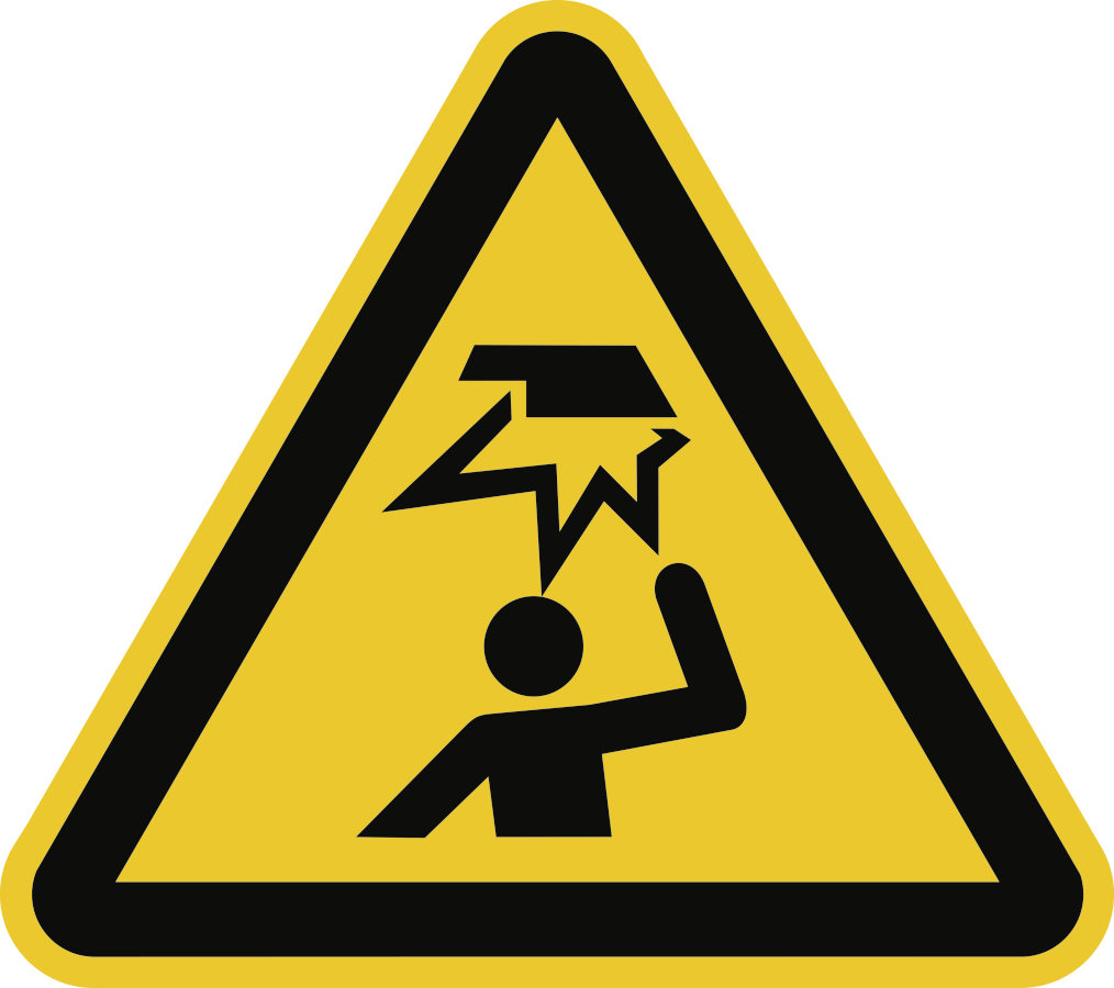 Warnung vor Hindernissen im Kopfbereich, Symbolschild, ISO 7010