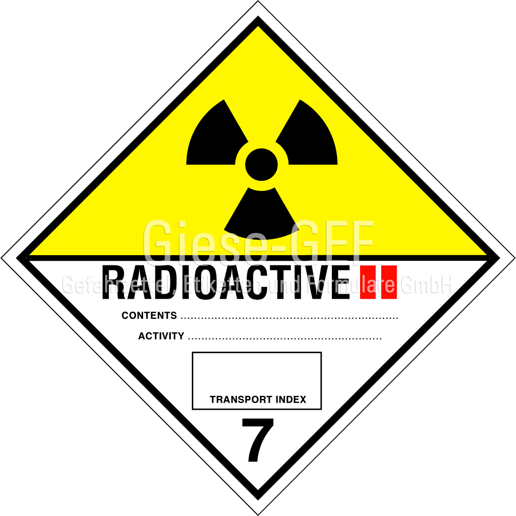 Nr. 7B Radioaktive Stoffe Kategorie II - GELB